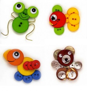 como hacer figuras de animales con botones de colores